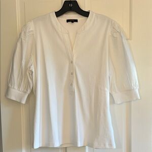 NWOT Quince Cotton Mixed Media Top Size L